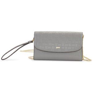 NWT DKNY Gray Wallet Chain Purse R315ZV04